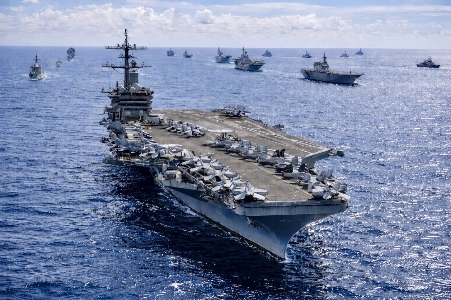 [Photo] JUST IN: 🇺🇸🇮🇷 US deploys 20 warships and 2 aircraft carriers toward Iran.
