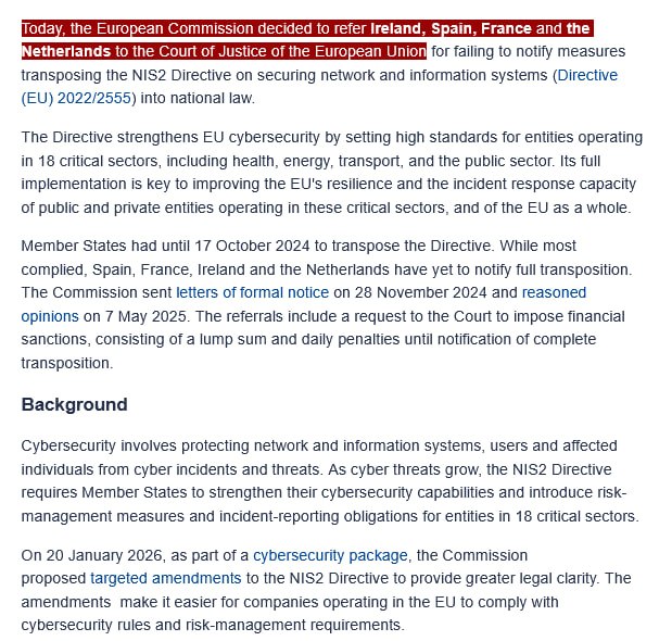 [Photo] JUST IN - European Commission refers Ireland, Spain, France, and the Netherlands to th [...]