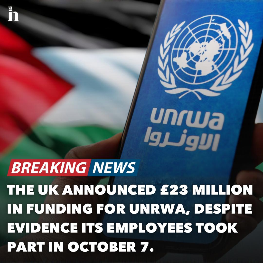 [Photo] BREAKING: The UK is sending £23 MILLION to UNRWA.