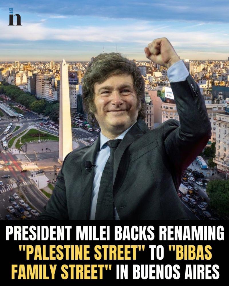 [Photo] President Javier Milei supports a proposal to rename "Palestine Street"
